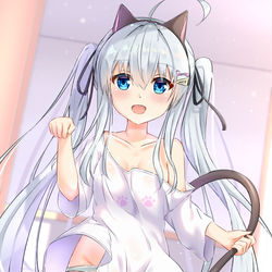 This is a pixiv picture whose title is 猫耳カチューシャ.