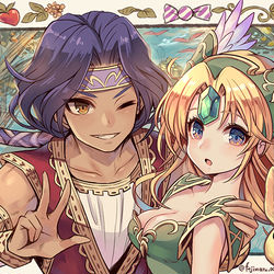 This is a pixiv picture whose title is ホークアイとリース.