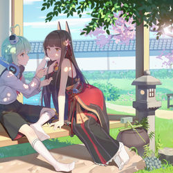 This is a pixiv picture whose title is 赤城与提督.