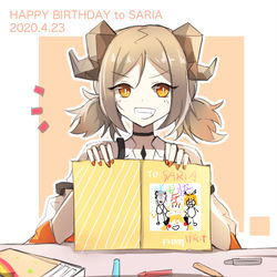 This is a pixiv picture whose title is イフフ作りの誕生日カード.
