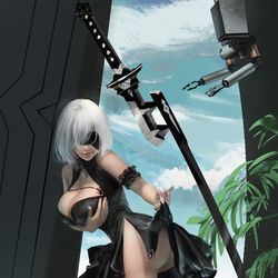 This is a pixiv picture whose title is 2B.