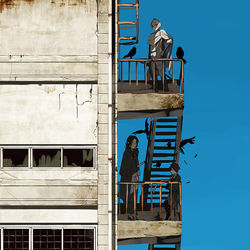 This is a pixiv picture whose title is 非常階段.
