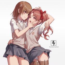 This is a pixiv picture whose title is 美琴X黑子~.