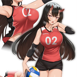 This is a pixiv picture whose title is バレーの鬼娘.
