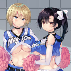 This is a pixiv picture whose title is 生徒会長と水泳部部長のえっチア.