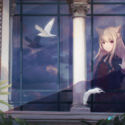 This is a pixiv picture whose title is その白い羽根を夢見てる.