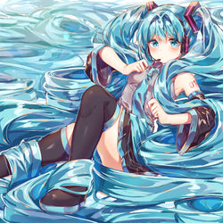 This is a pixiv picture whose title is ツインテ激長みくさん.