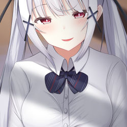 This is a pixiv picture whose title is 制服サティンちゃんと….