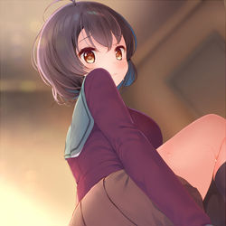 This is a pixiv picture whose title is 黒髪モブ子ちゃん.