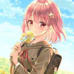 This is a pixiv picture whose title is 菜の花畑.