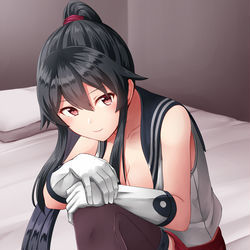 This is a pixiv picture whose title is 膝抱え矢矧/おぎゃはぎ.