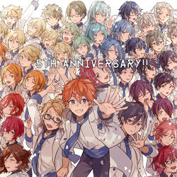 This is a pixiv picture whose title is あんスタ5周年.