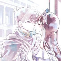 This is a pixiv picture whose title is 窓越しのキス.