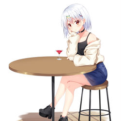 This is a pixiv picture whose title is 相席待ち.