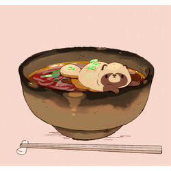 This is a pixiv picture whose title is たぬきそば.