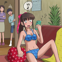 This is a pixiv picture whose title is お姉ちゃんはいつも下着姿！？.