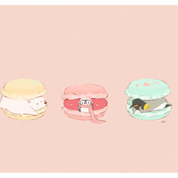 This is a pixiv picture whose title is どうぶつマカロン.