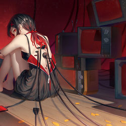 This is a pixiv picture whose title is 染红的魔女.