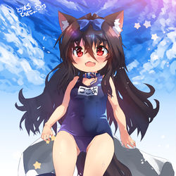 This is a pixiv picture whose title is たまにはシンプルにスク水.