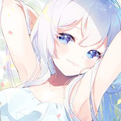 This is a pixiv picture whose title is ぽかぽかの、おひさまの海で泳ぎたい.