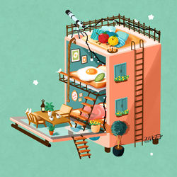 This is a pixiv picture whose title is 二段式トースタールーム.