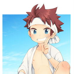 This is a pixiv picture whose title is 白褌少年梱包セット絵まとめと紙相撲.