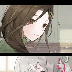 This is a pixiv picture whose title is 視線.