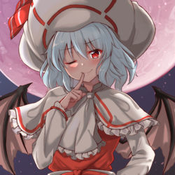 This is a pixiv picture whose title is 永遠に赤い幼き月.