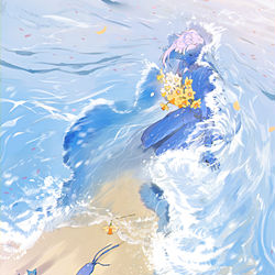 This is a pixiv picture whose title is 水葬.