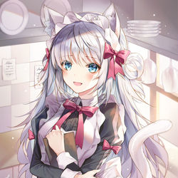 This is a pixiv picture whose title is 猫メイドさん.