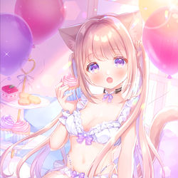 This is a pixiv picture whose title is スイーツにゃんこ.