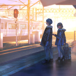 This is a pixiv picture whose title is 泣かないで。また会えるから.