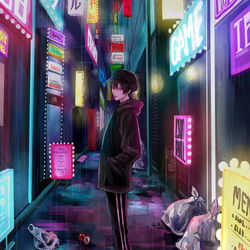 This is a pixiv picture whose title is ネオン.
