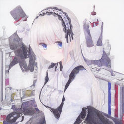 This is a pixiv picture whose title is ドールになりたい.