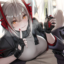 This is a pixiv picture whose title is 「三つ数える間に投降のチャンスを挙げる～」.
