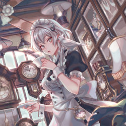 This is a pixiv picture whose title is 時計屋さん.