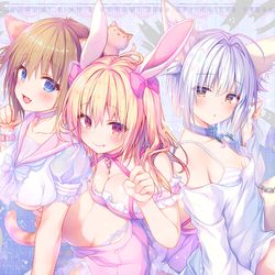 This is a pixiv picture whose title is ニャンコロジトリオ.