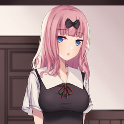 This is a pixiv picture whose title is 「会長はかぐやさんの事好きなんですか？」.
