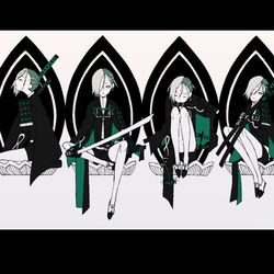 This is a pixiv picture whose title is 六地蔵.