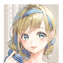 This is a pixiv picture whose title is 蒼色の巻き込みリボン.
