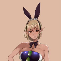 This is a pixiv picture whose title is 褐色ギャルエルフさん.