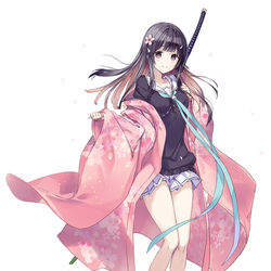 This is a pixiv picture whose title is ポン刀JK.