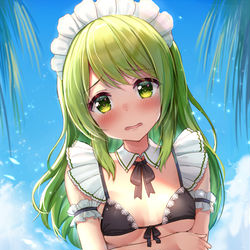 This is a pixiv picture whose title is ビキニメイド照れ中さん.