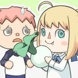 This is a pixiv picture whose title is シロウ、おなかが空きました.