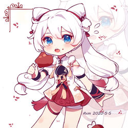 This is a pixiv picture whose title is 灵兔喰肉.