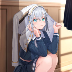 This is a pixiv picture whose title is 練習に行きたくないましろちゃん.