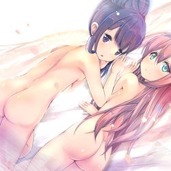 This is a pixiv picture whose title is 【ゆるキャン△】なでなでりんりんおしりんなでなで.