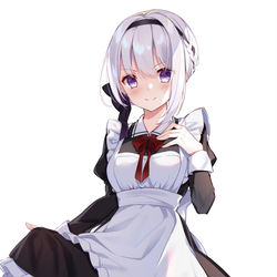 This is a pixiv picture whose title is 白髪メイド.