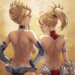 This is a pixiv picture whose title is 親子勝負.