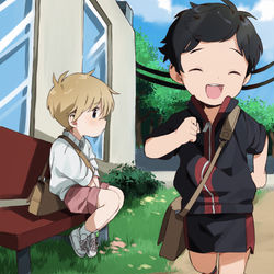 This is a pixiv picture whose title is School boys!.